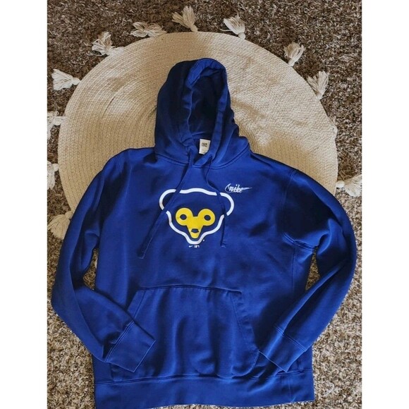 Rare Nike Chicago Cubs Bear Cooperstown Collection Hoodie Sweatshirt Large - Picture 1 of 5